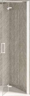 Kinedo Smart Design SXXL140 DFT Nische H200 chrom Siebdruckglas teilgerahmt
