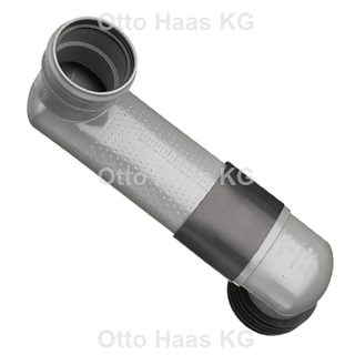 HAAS WC-Versprungbogen OHA DN 90/110, waag., m Schrumpfschl, grau