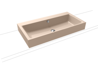 Kaldewei Aufsatz-Waschtisch PURO 3158 90x46cm, o. Hahnl., P-E, bahamabeige