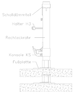 Zehnder Standkonsole STF 3 H:960mm, m Fuß, o FBT, we R 9016