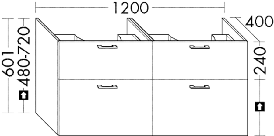Artikelbild 1 des Artikels „Burgbad Waschtischunterschrank sys30 120x60,1x40cm, 2 Schubl./Ausz., Aqua PG1“