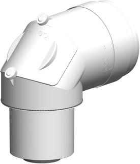 ATEC Kontroll-Bogen PolyTwin 87Gr, DN 60/100, konzentrisch, PP, weiß