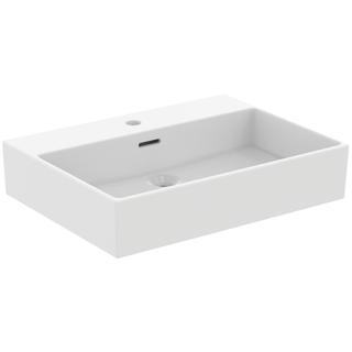 IS Waschtisch Extra 60x45x15cm, m Hahnl. u. ÜL, seidenweiß