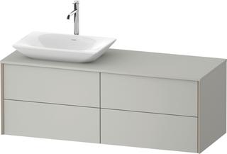 DU Konsolen-WTU wh. XViu 1400x509x550mm 4SK, TA li., Bet.grau Matt, ES Nussb re