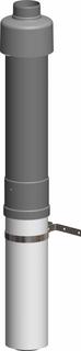 MHG Schacht-Doppelrohr Atec DN 80/125, 650mm, sw, m Haube, f Abgasl.