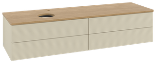 V&B WTU m F-Struktur -Beleuchtung Antao 160x50cm, HL, WBP hon. Oa, si Gr m Lac