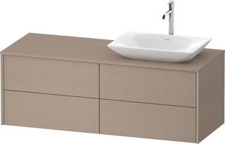 DU Konsolen-WTU wh. XViu 1400x509x550mm 4SK, TA rechts, Leinen, ES Ahorn li.
