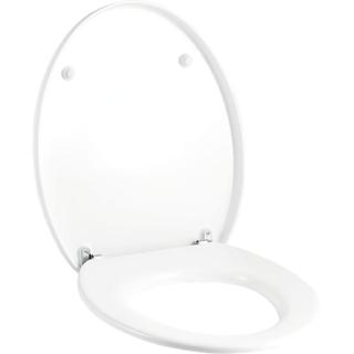 Geberit WC-Sitz Cleo weiß, mit Deckel, Scharniere verchromt