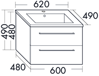 FORMAT Design MG-Waschtisch-Set SFOU062 620x490x490mm, US 1 L/1 A, F D cappucc.