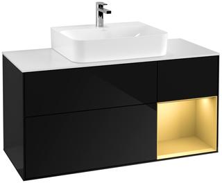 V&B Waschtisch-Unterschrank Finion 120cm, Pl w m, Reg re gol m, glo bla Lac
