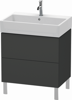 DU WTU L-Cube 582x684x459mm, bodenst. 2 Schubkästen, Graphit Matt ES Ahorn