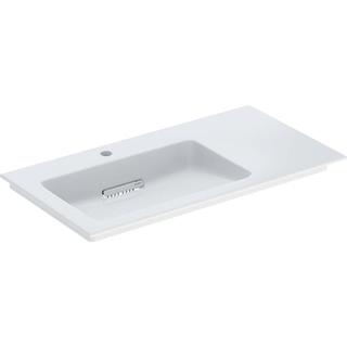 Geberit Möbel-Waschtisch One 90x47,5cm, o Ü, w K-Tec/Bl w, Hahnl. li
