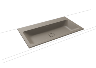 Kaldewei Einbau-Waschtisch CONO 3081 90x50cm, o. ÜL/HL, P-E, warm grey60