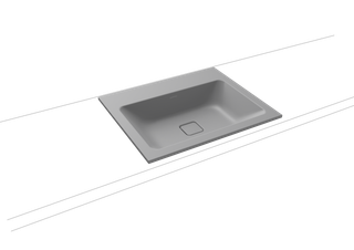 Kaldewei Einbau-Waschtisch CONO 3080 60x50cm, 1 Hahnl., ch, P-E, cool grey30