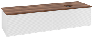 V&B WT-Unterschrank m F-Struktur Antao 160x50cm, WBP-farbe w. wal, glo wh. Lac