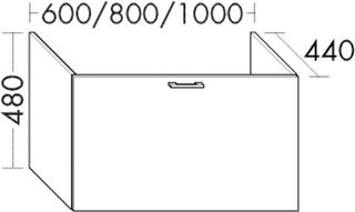 Burgbad Waschtischunterschrank Diago 60x48x44cm, Grau Matt, 1 Auszug
