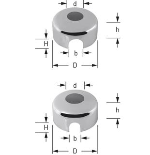 STEDO Hahnrosette d 27 h 30 D 61mm, H 17,5mm, seitl AS, vc