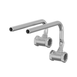 Flamco Sockelleistenanschluss Rohre. 12mmxG 1/2 IG, Messing vernickelt