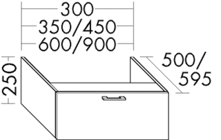 Burgbad Waschtischunterschrank sys30 30x24x59cm, Diago, 1 Schublade