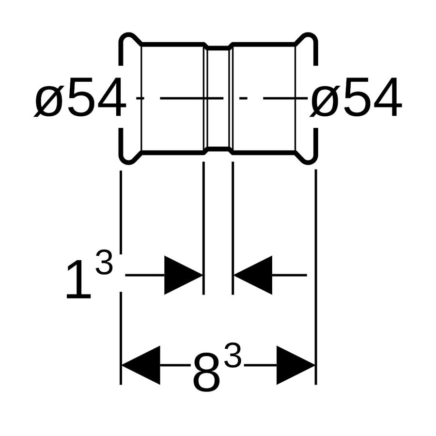 Artikelbild 3 des Artikels „Geberit Muffe Mapress d= 54mm, Edelstahl Ø 54 mm“