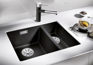 Blanco Beck. SUBLINE 340/160-U SILGRANIT 55,5x46cm, weiß, Hauptbecken links