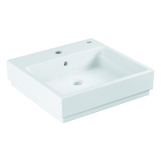 GROHE Waschtisch Cube Keramik 50x49cm, 1 HL, 2 w. vor, m ÜL, alp-we