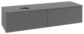 V&B WT-Unterschrank m F-Struktur Antao 160x50cm, HL, WBP Lac, Anthrac. m Lac