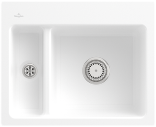 V&B bündige Spüle Subway 60 XM Flat m Abl.garn, Handbetätigung, stone white