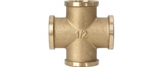 ASW Kreuz-Stück 1/2", mit IG, Messing CW617N roh