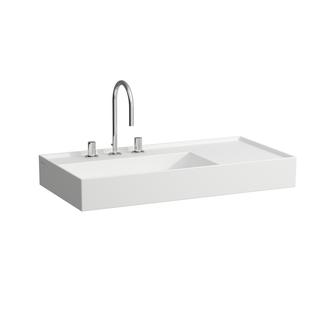 Laufen Aufsatzwaschtisch KARTELL 90x46cm, Abl. re, o. ÜL, 2 HL, weiß matt