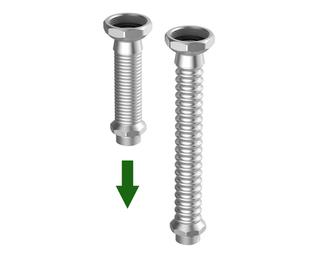 Flamco Verbindungsrohr Inoflexi Stretch DN 25, 1" IGx1" AG, 80mm