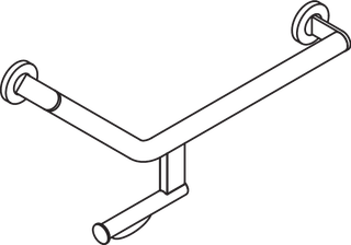 HEWI Winkelgriff System 900 Ø 32 mm, mit WC-Papierhalter, aus Edelstahl