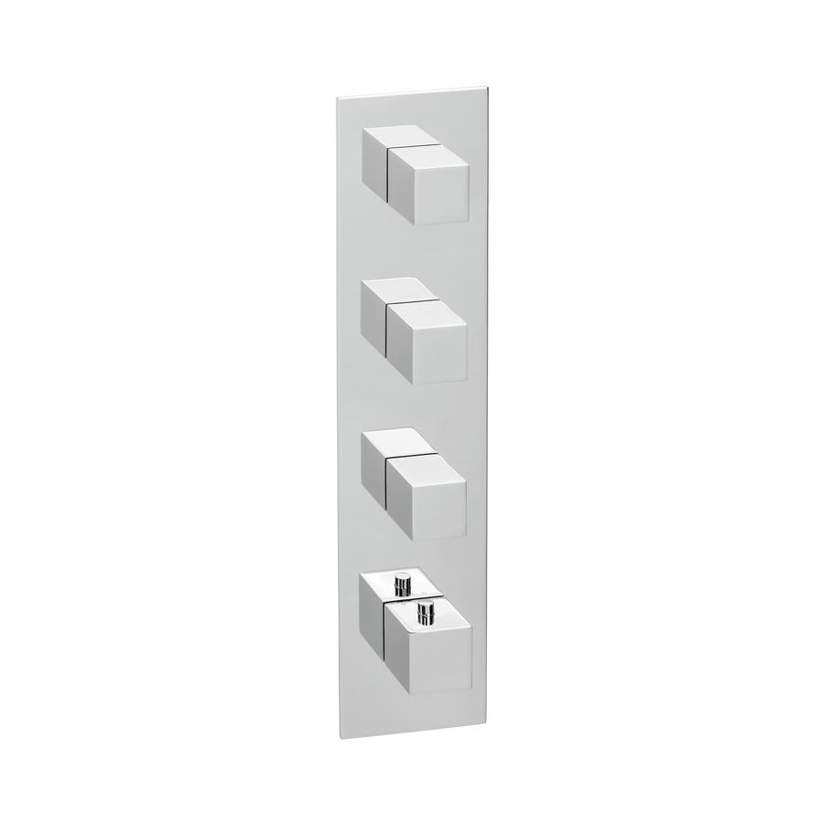 Artikelbild 1 des Artikels „Herzbach Fertigmontageset Logic XL 3 THM-Modul, 1 Bl. eck., 4 Gr. eck., chrom chrom“