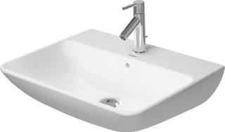 Duravit Waschtisch Me by Starck 60x46, we, m 3 HL, m ÜL, m Hahnlochbank