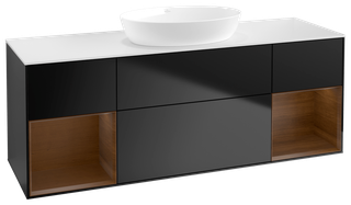 V&B WT-Unterschrank Wandbel. Finion 160cm, Pl wh. m, Reg wal ven, bla m Lac