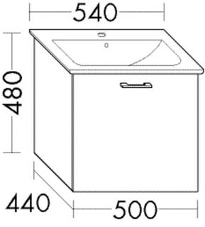 Burgbad Waschtischunterschrank Diago 50x48x44cm, Grau Matt, 1 Auszug