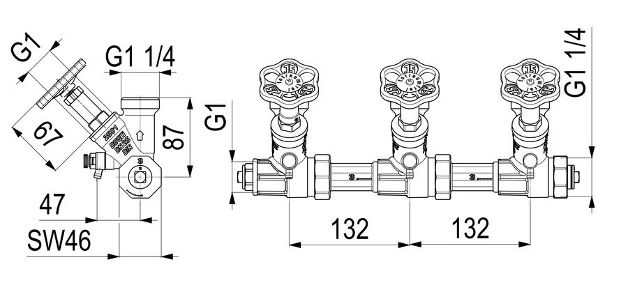 Artikelbild 2 des Artikels „Schlösser ATV-Verteiler 3-fa., DN 25, G 1x1 1/4, nichtst. Spin. 3-fach | DN 25, G 1 x 1 1/4“