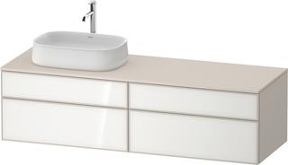 Duravit Waschtisch-Unterschrank Zencha 160x55cm, B L, Gl. w/taup matt, Nussb re