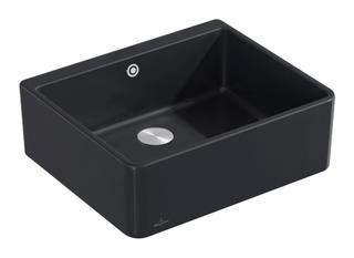 V&B Spülstein Einzelbecken 60 X m Abl.garn, Exzenter, ebony CeramicPlus