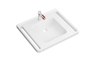 HEWI Mineralguss-Waschtischset 65x55cm, we, m Einhebelmischer, reinweiß