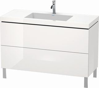 DU WTU L-Cube m. Vero Air 698x1200x480mm 1 HL, 2 Auszüge, Weiß Hgl ES Ahorn