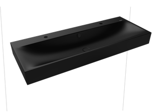 Kaldewei Wand-Waschtisch SILENIO 3046-D 120x40cm, 2x1 HL, sw ma, P-E, sw ma 100