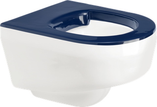 AR T-WC, GFK, wandh., Hw.-Mont., weiß, Sitzfl. blau, 400x370x510 mm