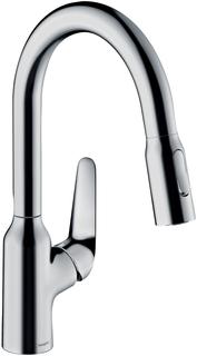 hansgrohe SPT-EHM 180 Focus M42 EcoSmart mit Ausziehbrause, 2jet, chrom