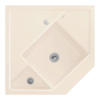 V&B Eckspüle Monumentum ALG, Exzenterbet., Bef.-Set, Crema