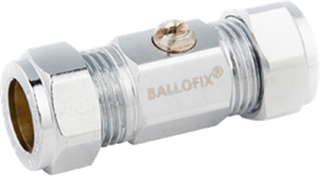 AIPS Mini-Kugelhahn Ballofix B3806 15x12mm, Messing, verchromt