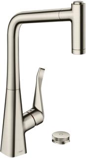 hansgrohe 2-LSpEHM Metris Sel. M71-320 Ausziehbr., 2jet, sBox, Edelstahl-optik