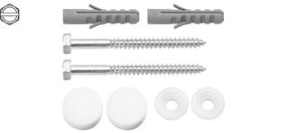 STEDO WC-Befestigung WCS-F, Typ 310 6-Kant-Schr. FE vz, 6,0x70mm, Kap. weiß