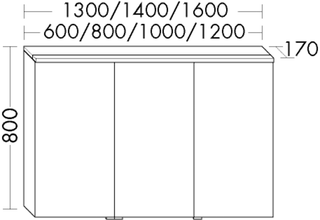 FORMAT Design LED-Spiegelschrank SPKT weiß matt, 900x800mm, 2 Türen