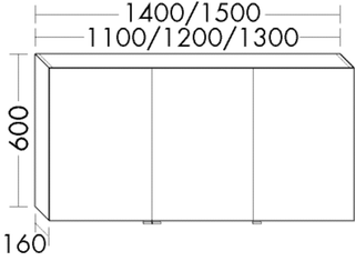 Burgbad Spiegelschrank sys30 120x60x16cm, Echo